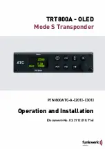 Funkwerk P/N 800ATC-A-(201)-(301) Operation And Installation preview