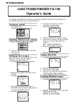 Furuno FA-100 Operator'S Manual preview