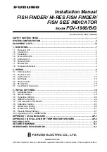 Preview for 1 page of Furuno FCV-1900/B/G Installation Manual