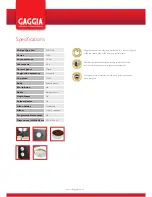 Preview for 2 page of Gaggia cubika plus Specifications