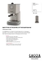 Gaggia RI8159/40 Specifications preview