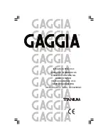 Gaggia TITANIUM Operating Instructions Manual preview