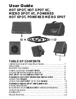 Galaxy Audio HOT SPOT User Manual preview