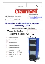 Galmet KW-10 Operation And Installation Manual, Warranty Card preview