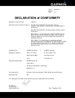 Preview for 1 page of Garmin aera 500 Declaration Of Conformity