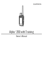 Garmin Alpha 200 Owner'S Manual preview