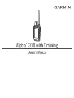 Garmin Alpha 300 with Training Owner'S Manual preview