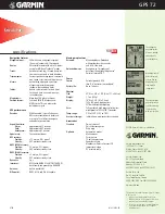 Preview for 2 page of Garmin GPS 72 Specification Sheet