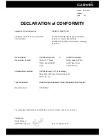 Preview for 1 page of Garmin GPSMAP 525 - Marine GPS Receiver Declaration Of Conformity