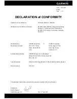 Garmin nuvi 200 Series Declaration Of Conformity preview