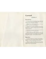 Preview for 2 page of Garrard r.c.88 mark II Instruction Leaflet