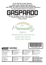 Preview for 72 page of Gaspardo MCE 12000 Use And Assembly Instructions / Spare Parts