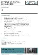 Preview for 2 page of GATEMASTER SUPERLOCK DIGITAL SINGLE SIDED Quick Start Manual