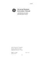 Preview for 42 page of GE 24922 - Universal Remote Control Instruction Manual