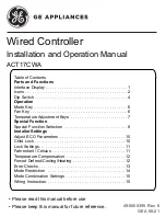 GE ACT17CWA Installation And Operation Manual preview