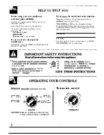 Preview for 2 page of GE ACV05 Use And Care & Installation Manual