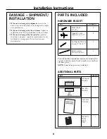 Preview for 6 page of GE Adora Series Installation Instructions Manual