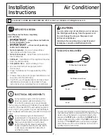 Preview for 7 page of GE AEH12 Series Owner'S Manual And Installation Instructions