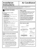 Preview for 7 page of GE AEN08 Series and Owner'S Manual & Installation Instructions