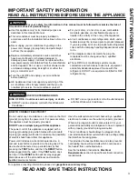 Preview for 3 page of GE AEW14 Series Owner'S Manual And Installation Instructions