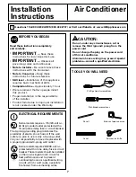 Preview for 7 page of GE AGW12 Owner'S Manual And Installation Instructions