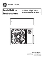 Preview for 1 page of GE ASH124CRDWA Installation Instructions Manual