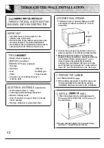 Preview for 12 page of GE ASV06 User And Care & Installaion Manual