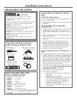 Preview for 8 page of GE CleanSpeak GTD81ESPJMC Installation Instructions Manual