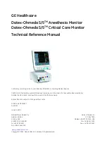 Preview for 1 page of GE Datex-Ohmeda S/5 Technical Reference Manual