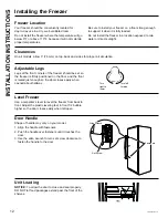 Preview for 12 page of GE FUF17 Owner'S Manual And Installation Instructions