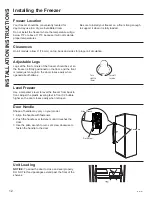 Preview for 12 page of GE FUF21 Owner'S Manual And Installation Instructions