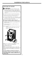 Preview for 17 page of GE GFWH1400DWW Owner'S Manual & Installation Instructions