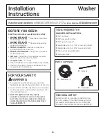 Preview for 14 page of GE GFWH2405MV User Manual