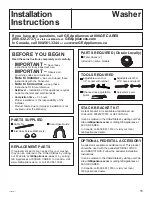 Preview for 15 page of GE GFWS1700 Owner'S Manual & Installation Instructions