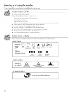 Preview for 12 page of GE GFWS1705 Owner'S Manual & Installation Instructions