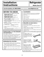 Preview for 13 page of GE GTS18DBPFLCC and Owner'S Manual And Installation Instructions