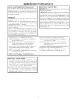 Preview for 2 page of GE GTUP240GM4WW Installation Instructions Manual