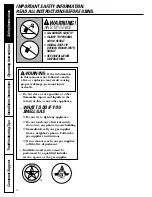 Preview for 2 page of GE J2B915 Owner'S Manual & Installation Instructions