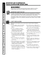 Preview for 2 page of GE JT912 Owner'S Manual