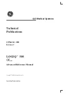 Preview for 1 page of GE Logiq 500 Advanced Reference Manual