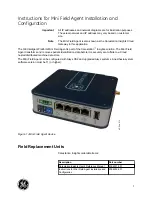 Preview for 1 page of GE Mini Field Agent Instructions For Installation And Configuration