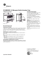 Preview for 1 page of GE Monogram ZSC2000CWW Dimensions And Installation Information