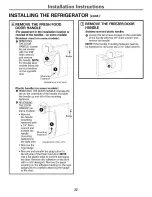 Preview for 22 page of GE PDCS1NBWARSS and Owner'S Manual And Installation Instructions