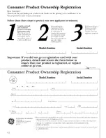 Preview for 42 page of GE PDCS1NBWARSS and Owner'S Manual And Installation Instructions