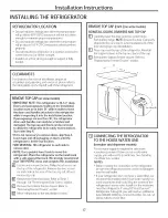 Preview for 17 page of GE PFS23KSHAFSS Owner'S Manual And Installation Instructions