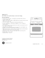 Preview for 2 page of GE Profile PB905DT Dimensions And Installation Information