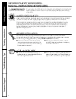 Preview for 2 page of GE WBB2090 Owner'S Manual