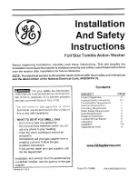 Preview for 1 page of GE WCCH404H5WW Installation Instructions Manual