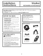 Preview for 13 page of GE WCVH4815K Owner'S Manual & Installation Instructions