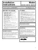 Preview for 9 page of GE WSLM1100 Owner'S Manual & Installation Instructions